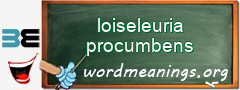 WordMeaning blackboard for loiseleuria procumbens